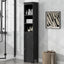 Armoire de Salle de Bain Élégante et Haute avec Étagère Réglable - Noir