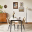 A set of 2 high back dining chairs with PU artificial leather soft cushions and metal legs, decorated with large soft cushions - Korvel