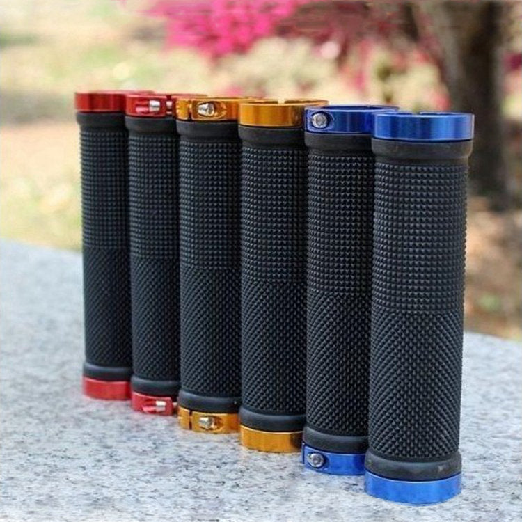 Mountain Bike Bicycle Handlebar Sleeve Vice Color Aluminum Alloy Bilateral Locking Handlebar Vice Handle Non-Slip Rubber Handlebar - Korvel
