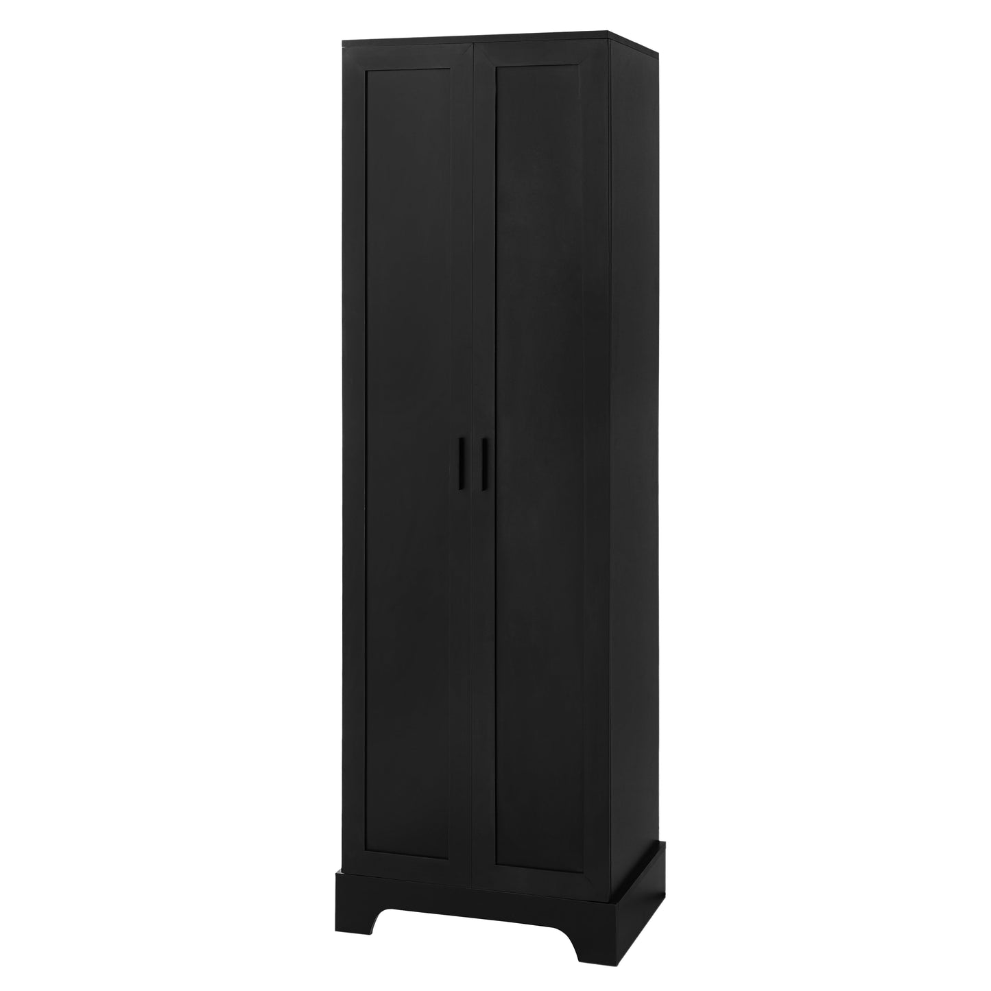 Storage Cabinet with Two Doors for Bathroom, Office, Adjustable Shelf, MDF Board, Black - Korvel