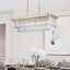 Chandeliers,Rectangular Crystal Chandelier Adjustable,E12 Modern Industrial Crystal Lights (Bulb Not Included) - Korvel
