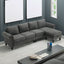 Convertible Sectional Sofa with Storage,L-shaped sofa Modern Linen Fabric Sectional Couches for Living Room,Gray - Korvel