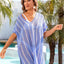 Angel Wings Openwork V-Neck Short Sleeve Cover Up - Korvel