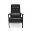 Mid Century Modern Upholstered Accent Chair in Matte Black