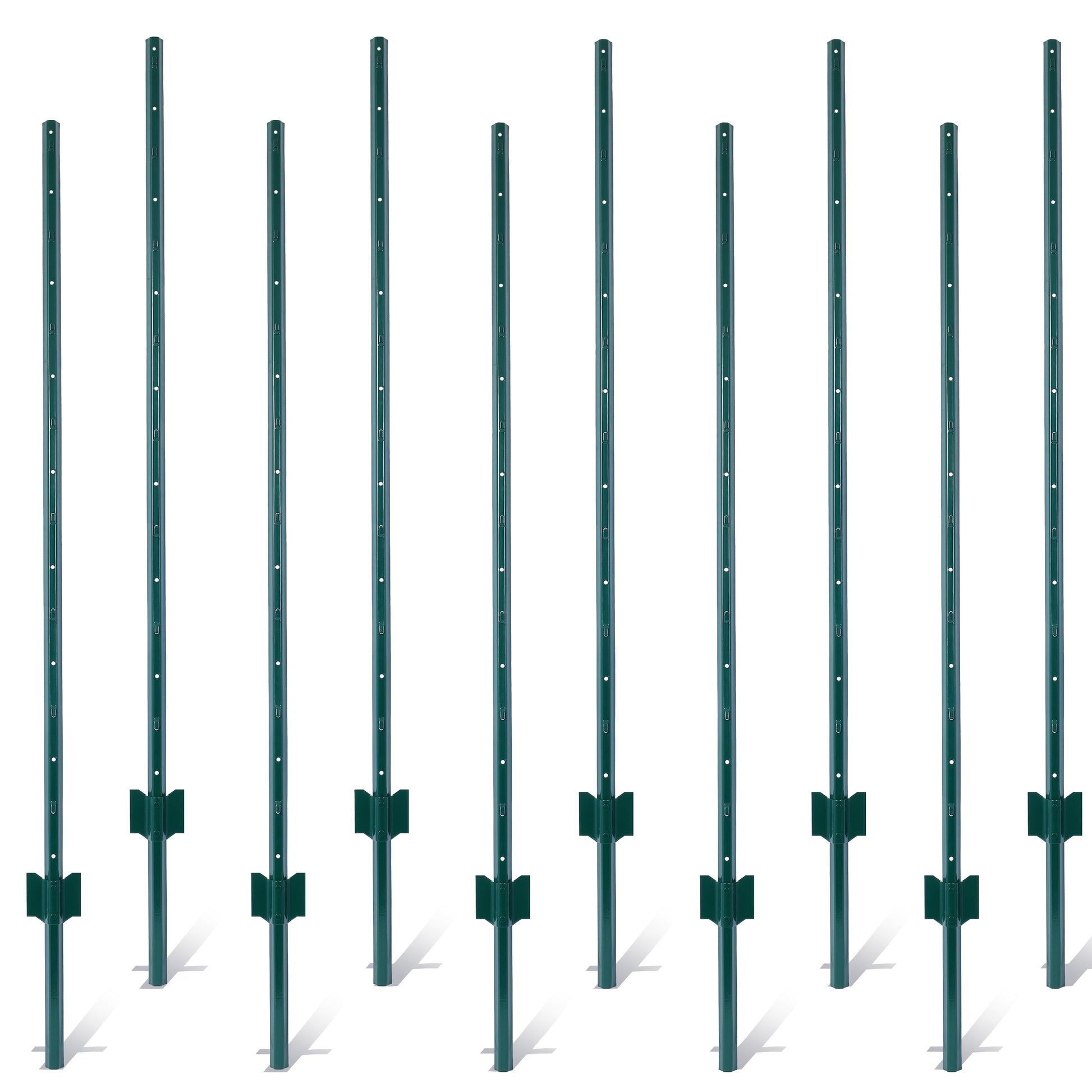 Fence post 3-foot-10 pack, heavy-duty metal fence post with U-shaped groove - Korvel