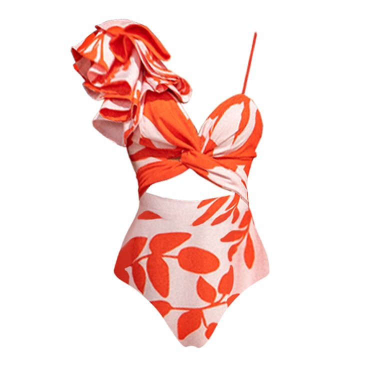Elegant Single Shoulder One-Piece Swimsuit