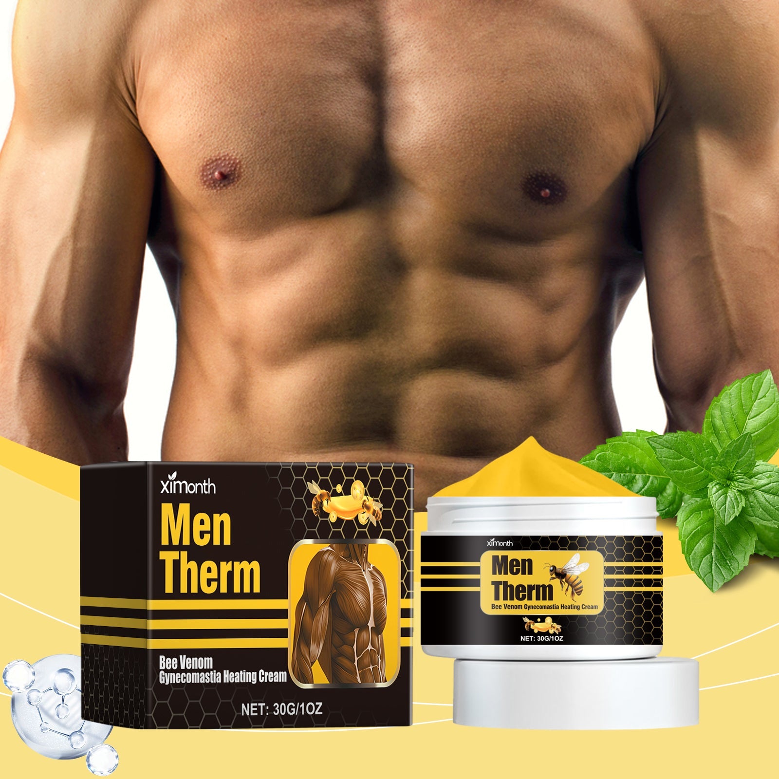 Breast Shaping Care Cream For Men Lifts Chest Contour And Tightens Skin Shaping Care Cream - Korvel