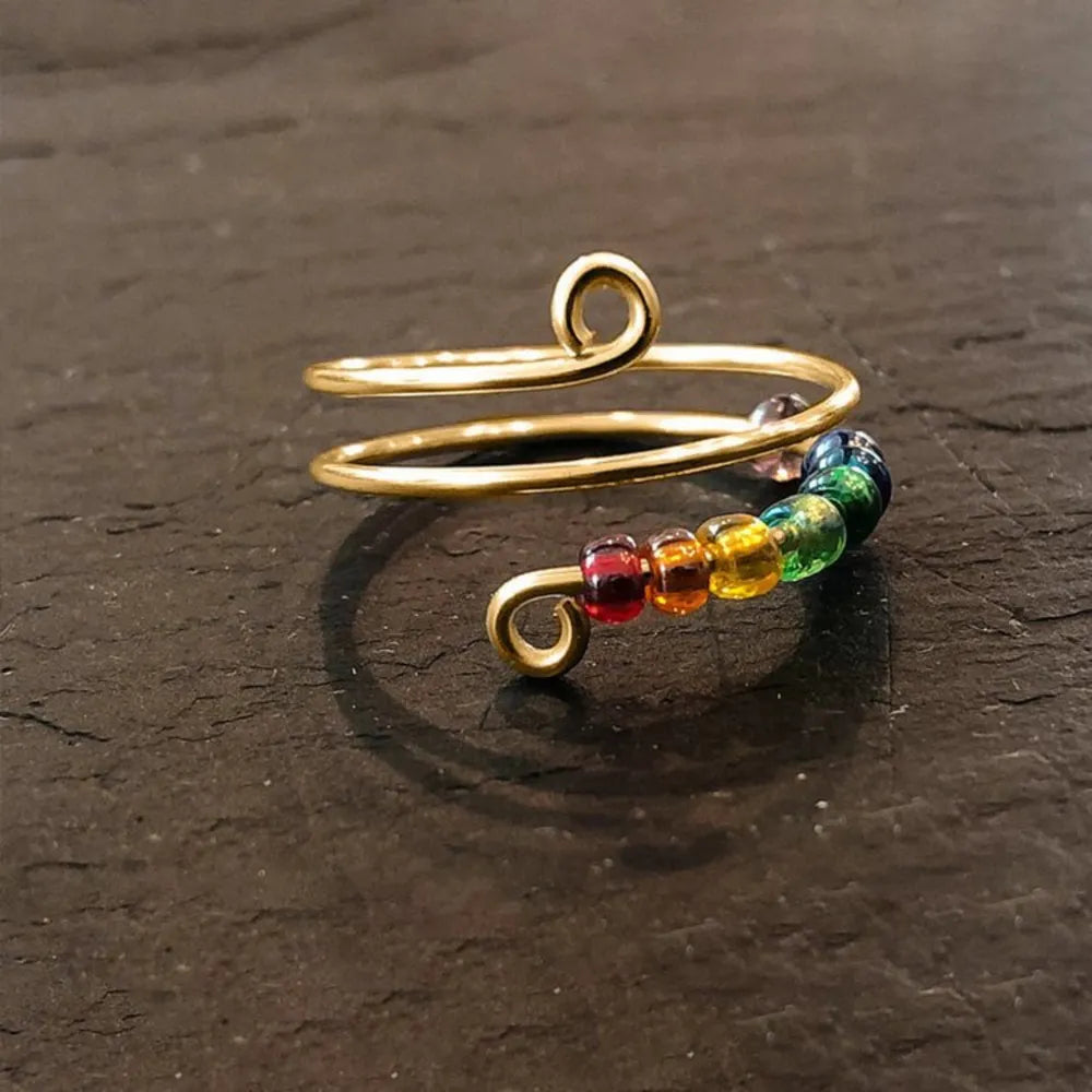 925 Sterling Silver Bead Wrap Ring - Korvel