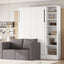 Twin Size Murphy Bed Wall Bed with Sofa and Shelves - White