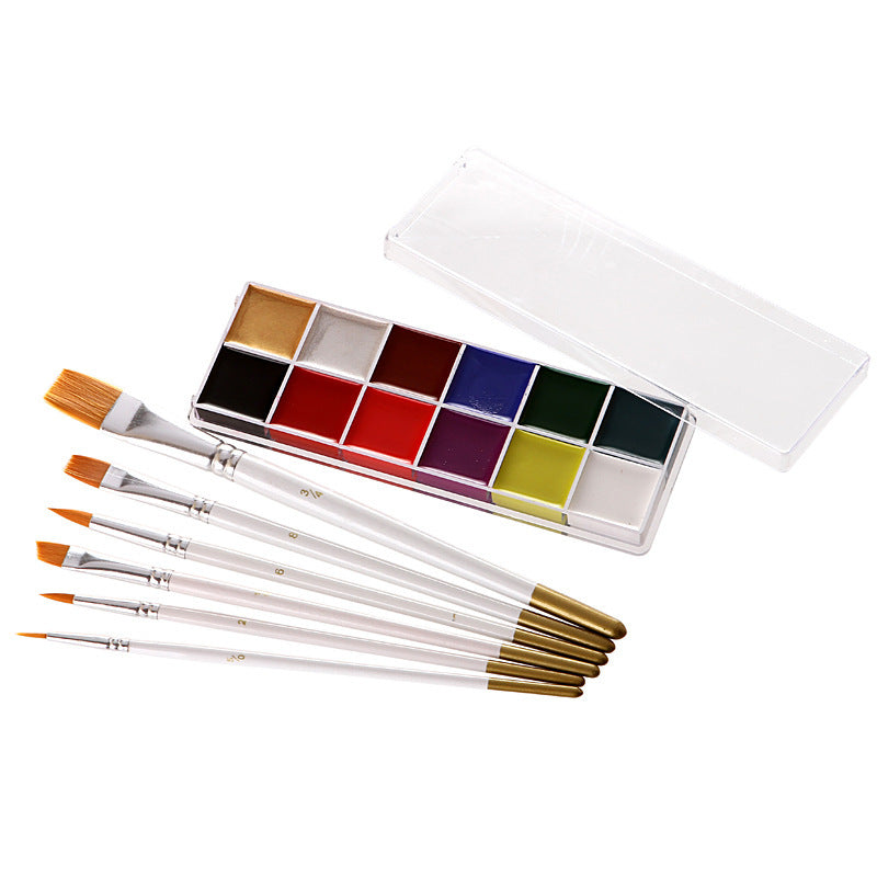 Fit Colors 12 Colors Face Color Water Soluble Body Paint Halloween Masquerade Makeup - Korvel