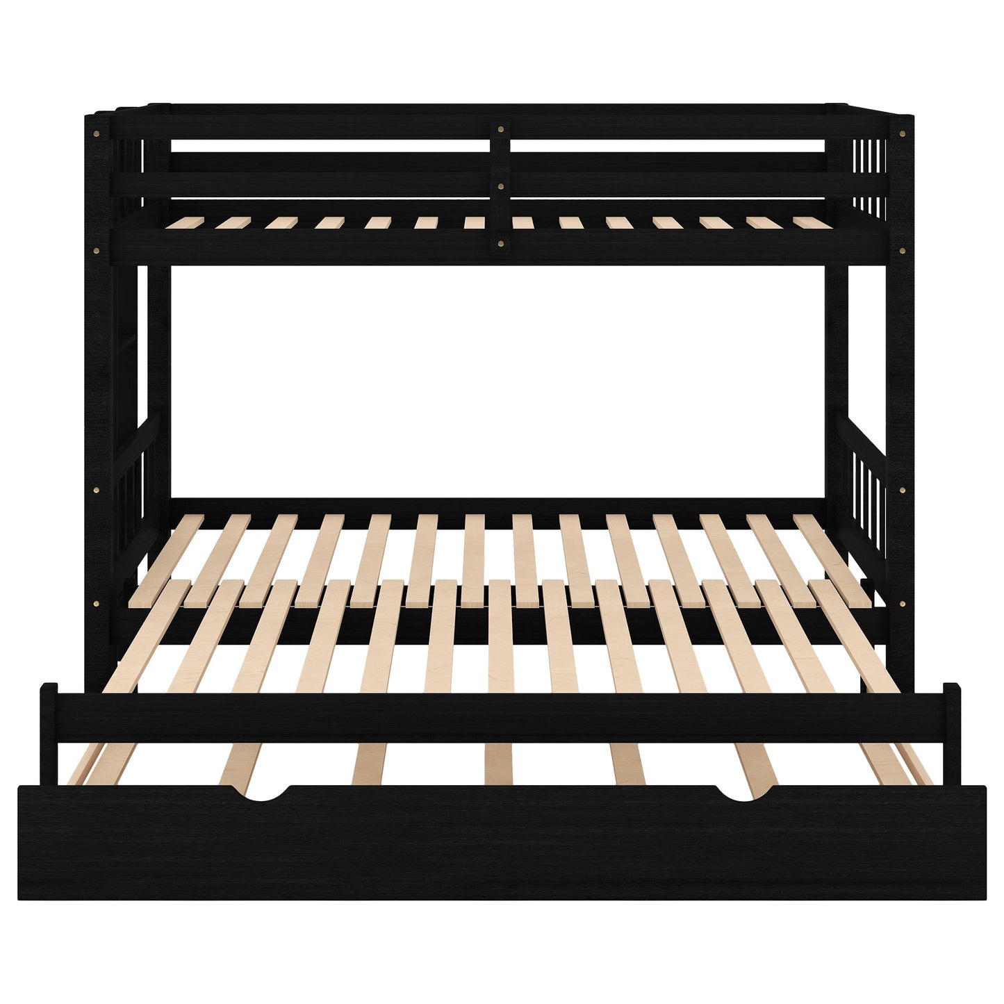 Twin over Pull-out Bunk Bed with Trundle  Espresso - Korvel