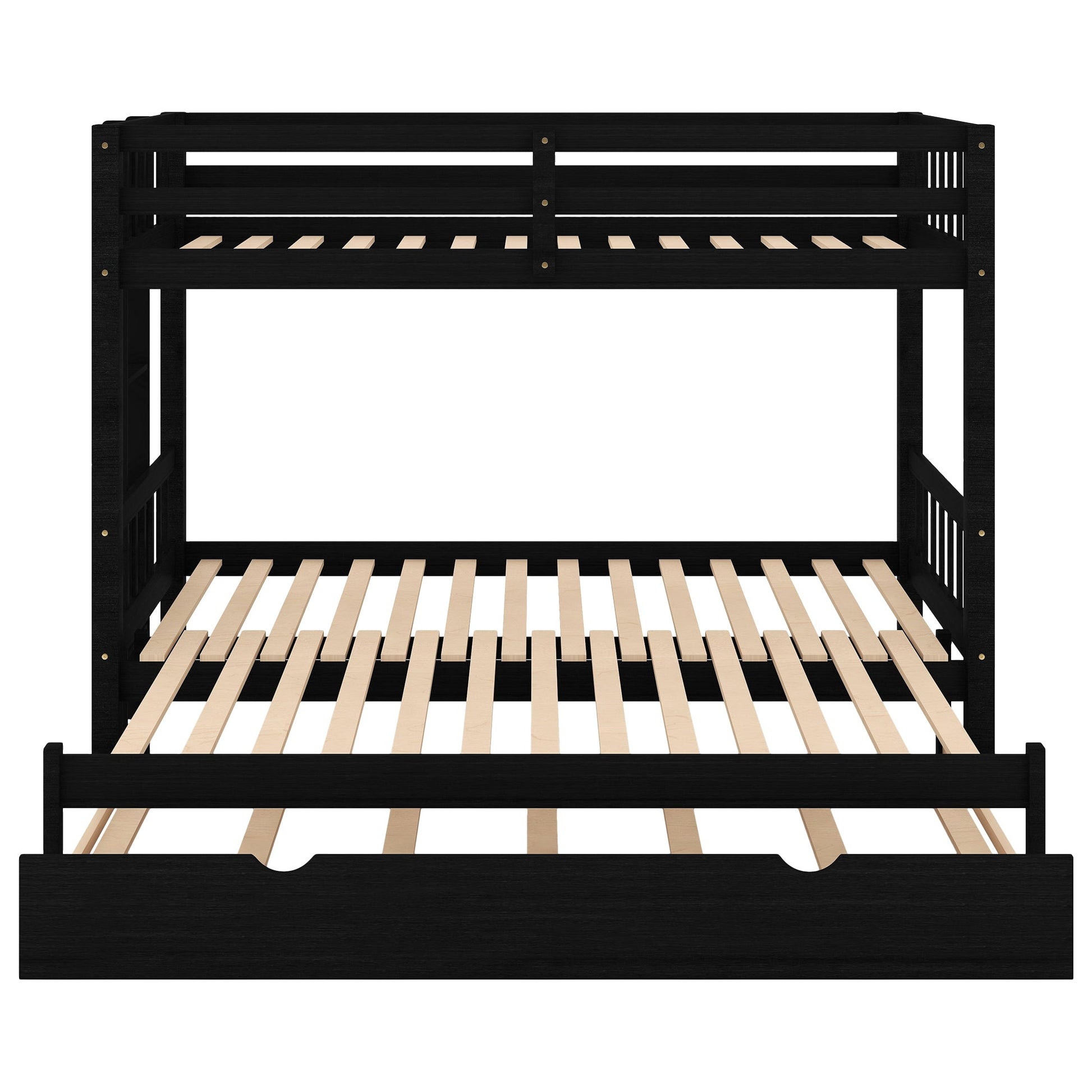 Twin over Pull-out Bunk Bed with Trundle  Espresso - Korvel