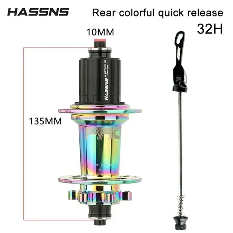 HASSNS PRO7 MTB Hub 32 Holes Bearing Bike Freehub Rear Hub Quick Release 32H Four Palin 7 8 9 10 11 12 Speed 6 Pawl Hubs - Korvel