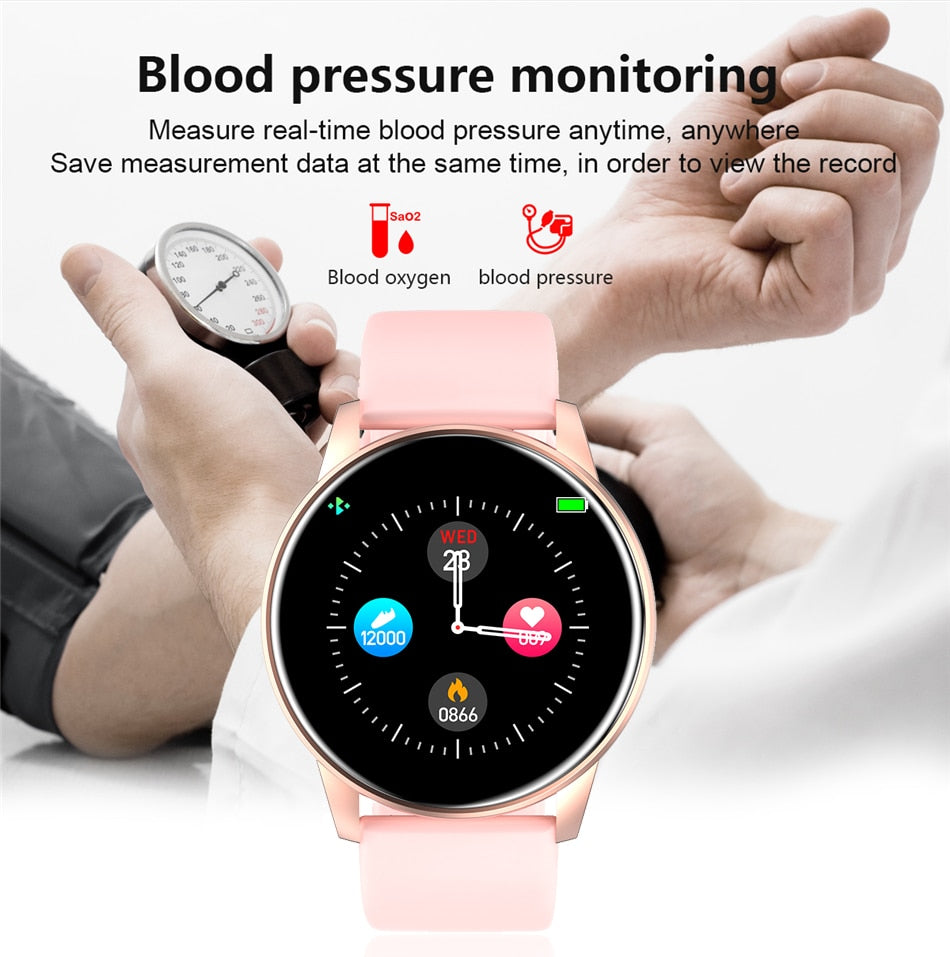 Women Smart Watch Real-time Weather Forecast Activity Tracker Heart Rate Monitor Sports Ladies Smart Watch Men For Android IOS - Korvel