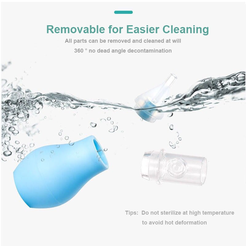 Infant silicone nasal aspirator pump type neonatal cold nasal mucus cleaner antibackflow baby nasal aspirator safe and non-toxic - Korvel