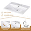 24" Bathroom Vanity with Sink, Bathroom Vanity Cabinet with Two Doors and Gold Metal Frame, Open Storage Shelf, White - Korvel