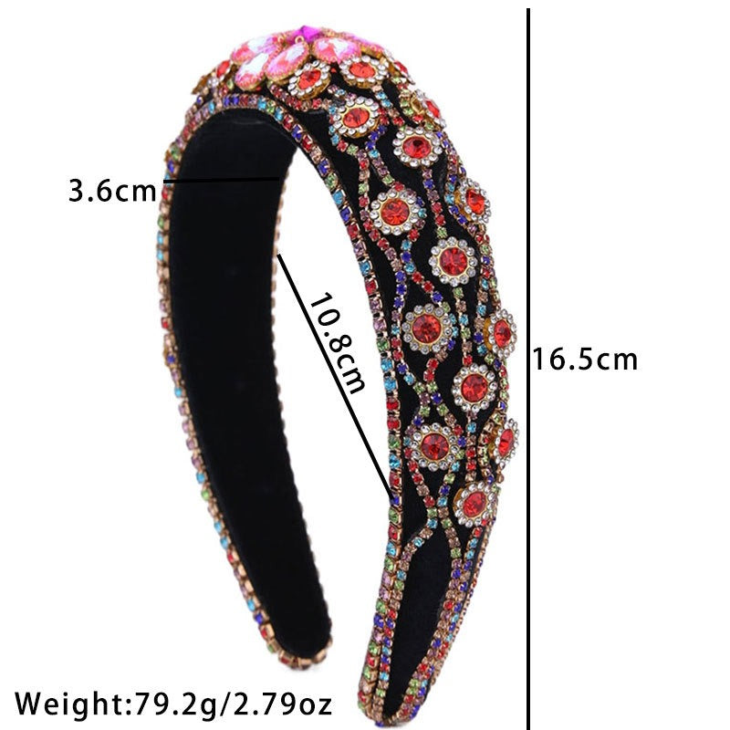 Elegant Colored Glass Diamond Flower Hoop Earrings