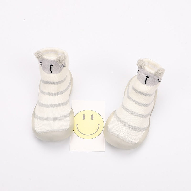 Cute Multi-Color Baby Walking Socks with Anti-Slip Sole