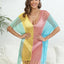 Fringe Color Block Scoop Neck Cover Up - Korvel