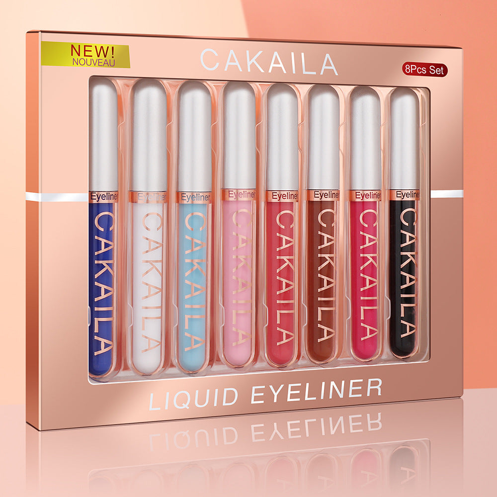 CAKAILA  8 color Matte Glitter Color Liquid Eyeliner Set Long lasting and not smudged - Korvel