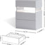 LED bedside table, bedroom, three drawers, dressing table, acrylic board, bedside furniture (white) - Korvel