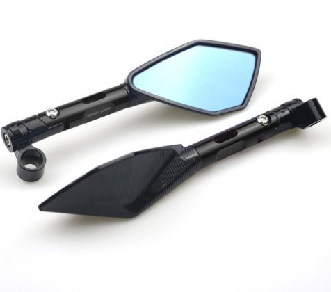 Universal CNC Aluminum Motorcycle Handlebar Rear View Mirrors Blue Anti-glare Mirror for Honda Yamaha Suzuki Scooter ktm - Korvel