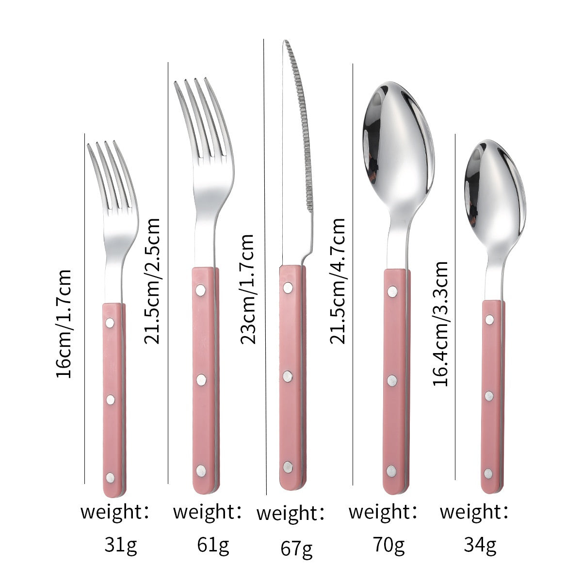 French Rivet ABS Handle Hotel Western Tableware Steak Knife Butter Knife Set - Korvel