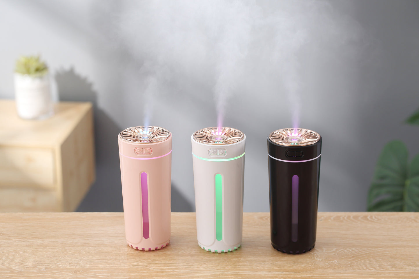 Humidificador de Aromaterapia Portátil USB para Coche con Luz Nocturna