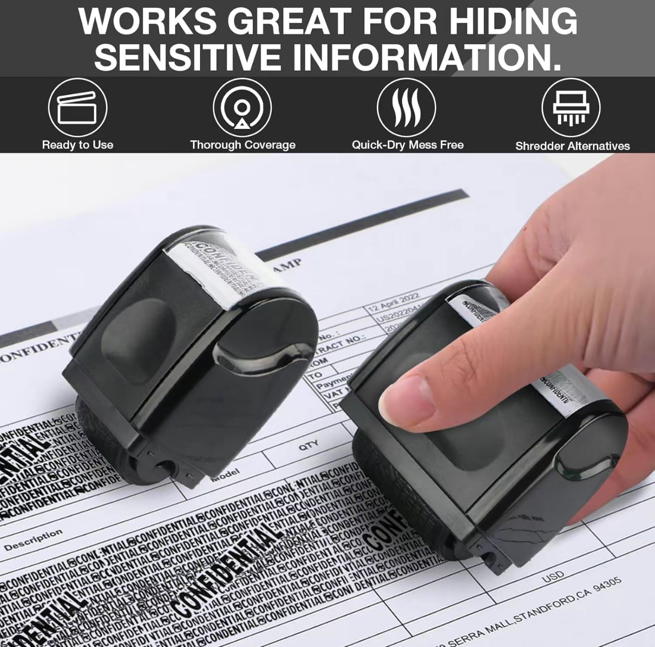 InfoGuard Roller Stamp - 2 Pack for Privacy Protection