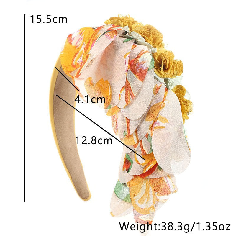 Fashionable leopard print fabric flower headband - Korvel