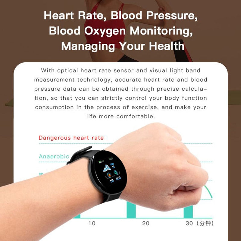 Bluetooth Smart Watch Men Blood Pressure Round Smartwatch Women Watch Waterproof Sport Tracker WhatsApp For Android Ios - Korvel