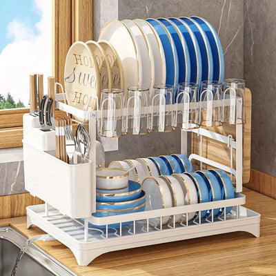 Kitchen drainage rack bowl and dish rack bowl and dish storage rack household utensils knives and forks storage rack - Korvel