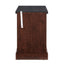 Farmhouse tea table bedside table rectangular farmhouse tea table with barn door and adjustable storage rack OAK - Korvel