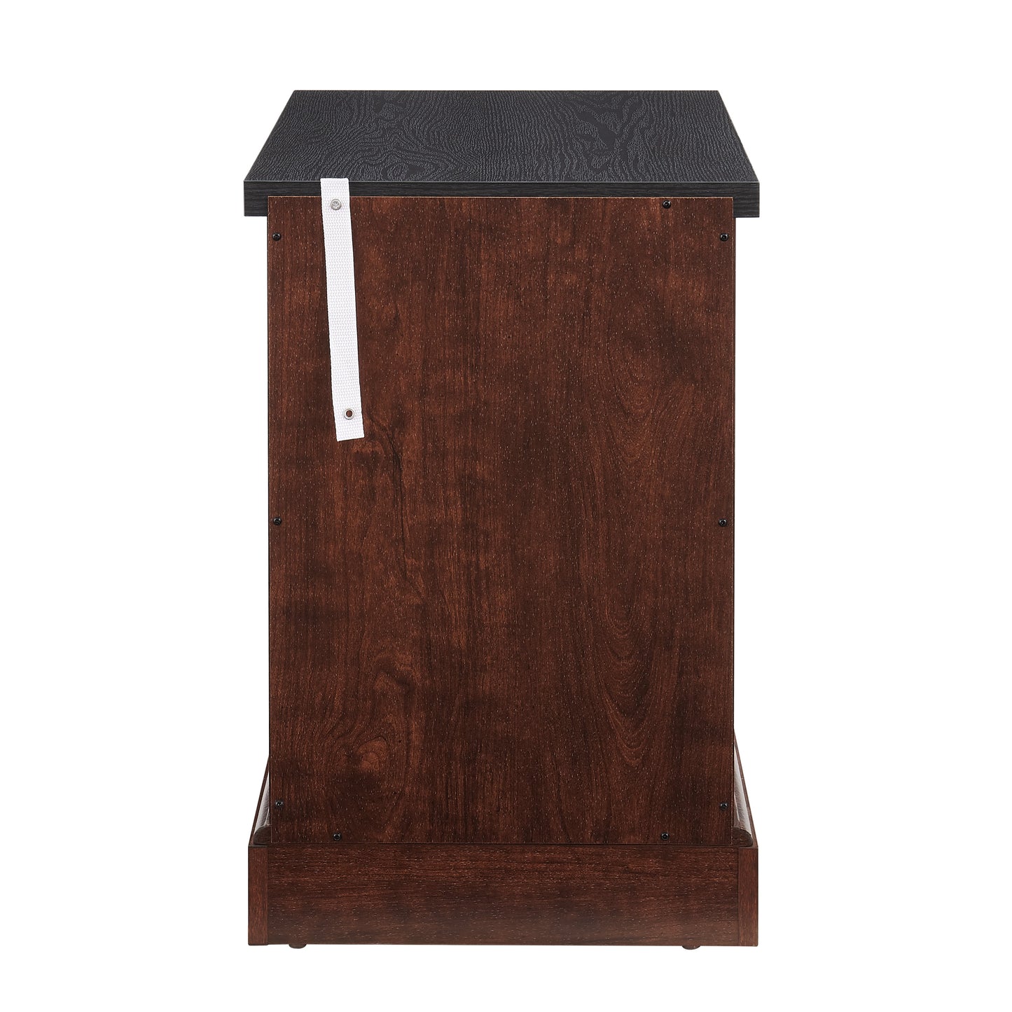 Farmhouse tea table bedside table rectangular farmhouse tea table with barn door and adjustable storage rack OAK - Korvel