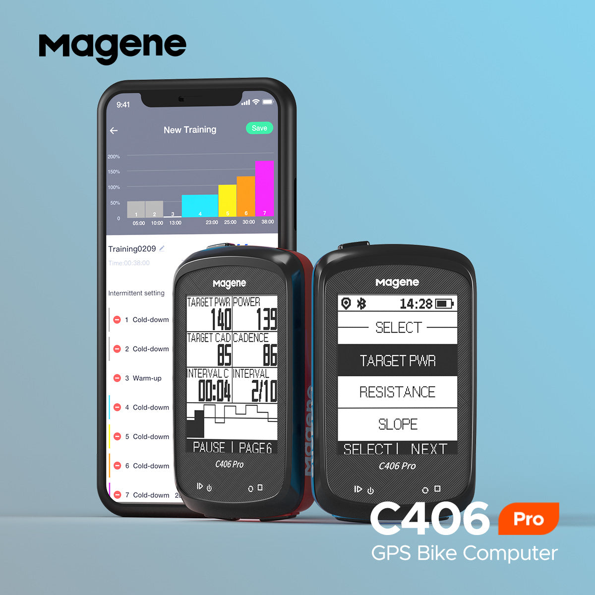 Magene Mckin C406pro Bicycle Wireless Smart Stopwatch English Version GPS Speed Monitoring Riding ANT+ - Korvel