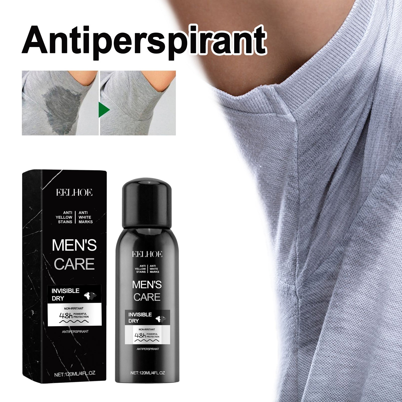 Antiperspirant, Underarm Sweat Odor Body Odor Cleansing Refreshing Fragrance Spray - Korvel