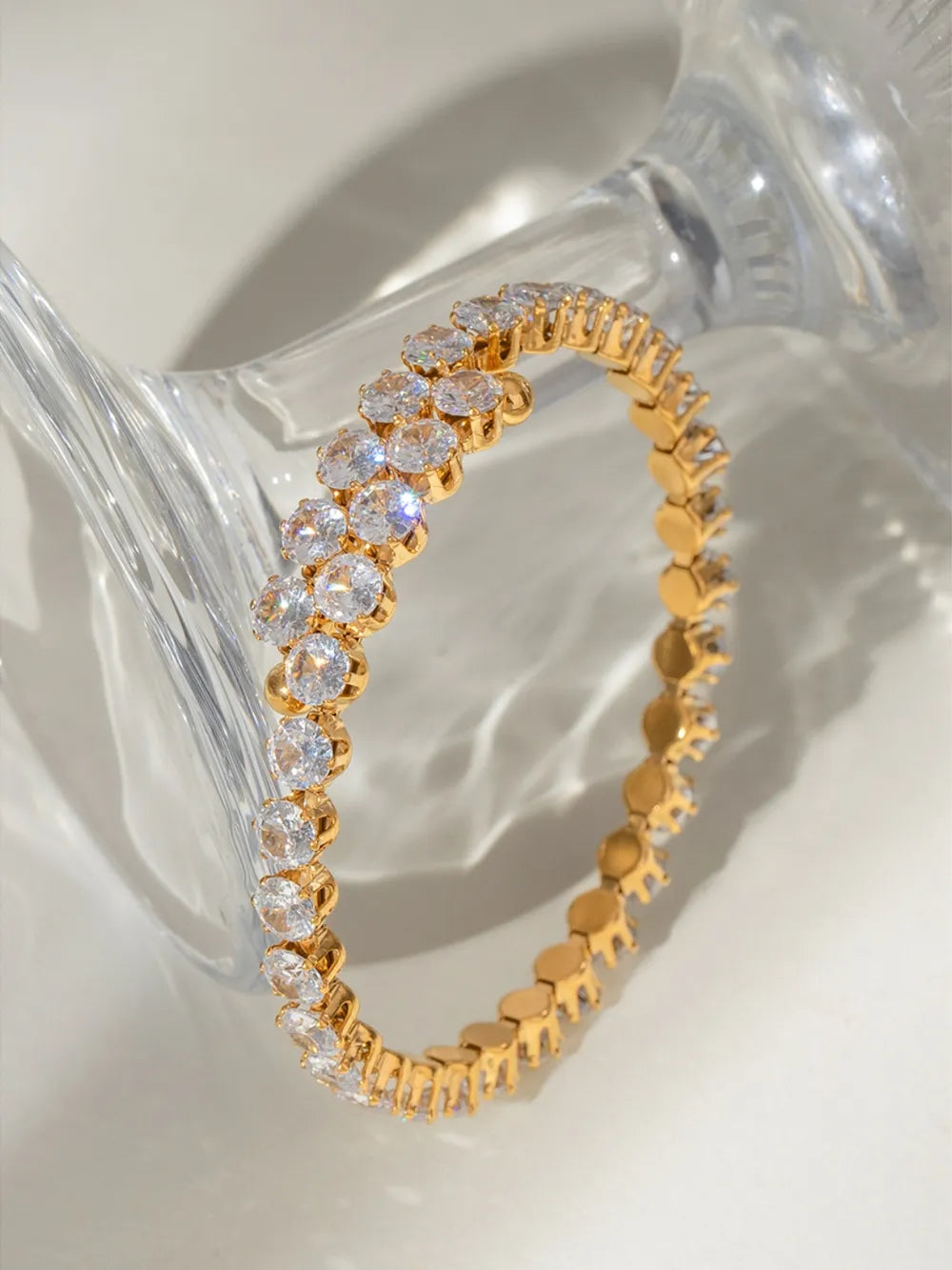 Stainless Steel Inlaid Zircon Bracelet - Korvel