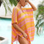 Tassel Openwork Striped V-Neck Cover Up - Korvel