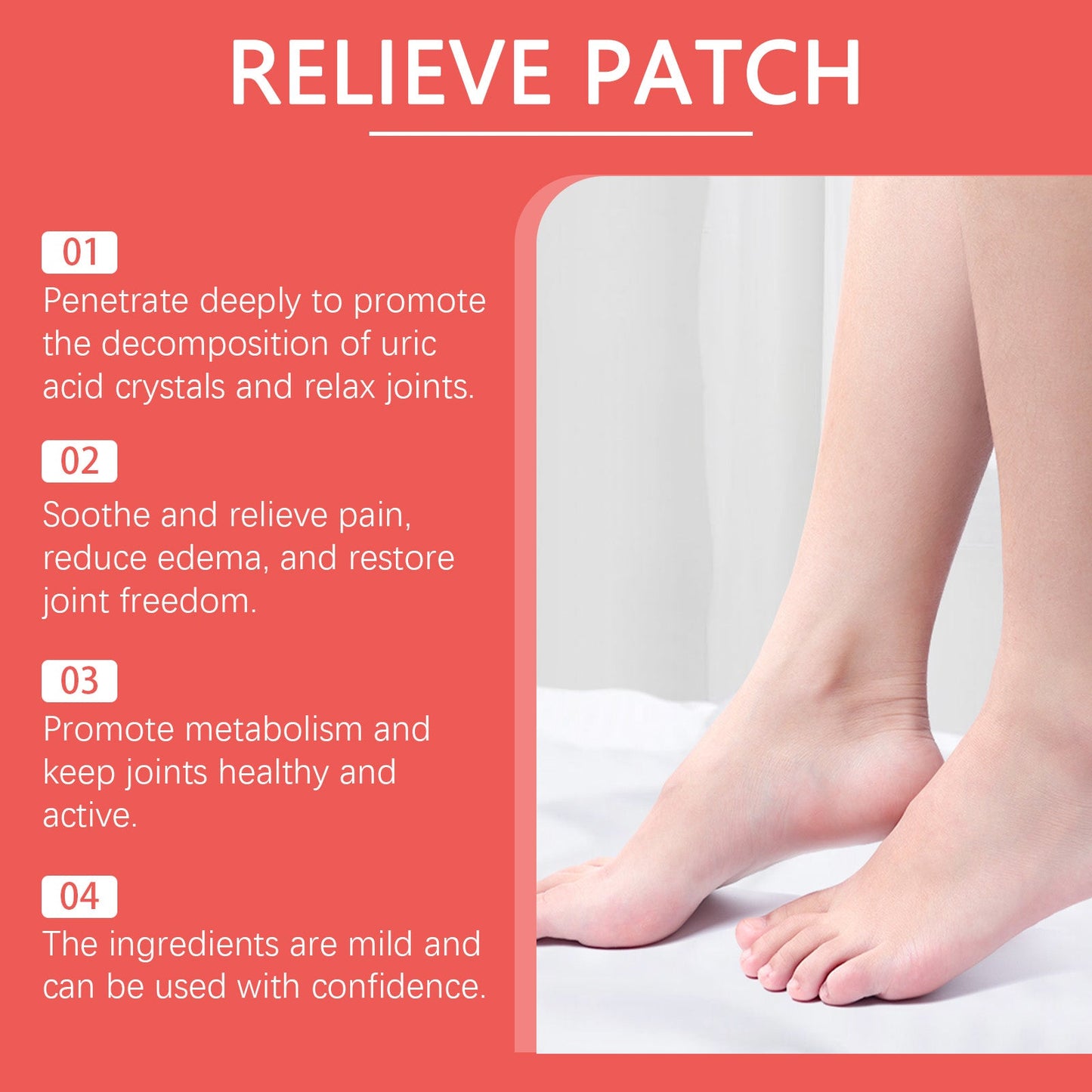 Foot Joint Relief Patch Relieves Foot Joint Muscle Ankle Muscle Pain Body Care - Korvel