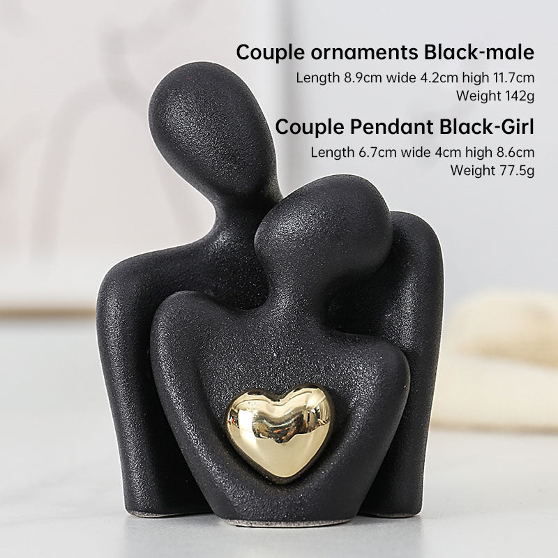 Creative couple figure decoration Newlywed home decoration Lover sculpture decoration figure desktop living room bookshelf decor - Korvel