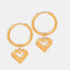 Heart Shape Lapis Lazuli Dangle Earrings - Korvel