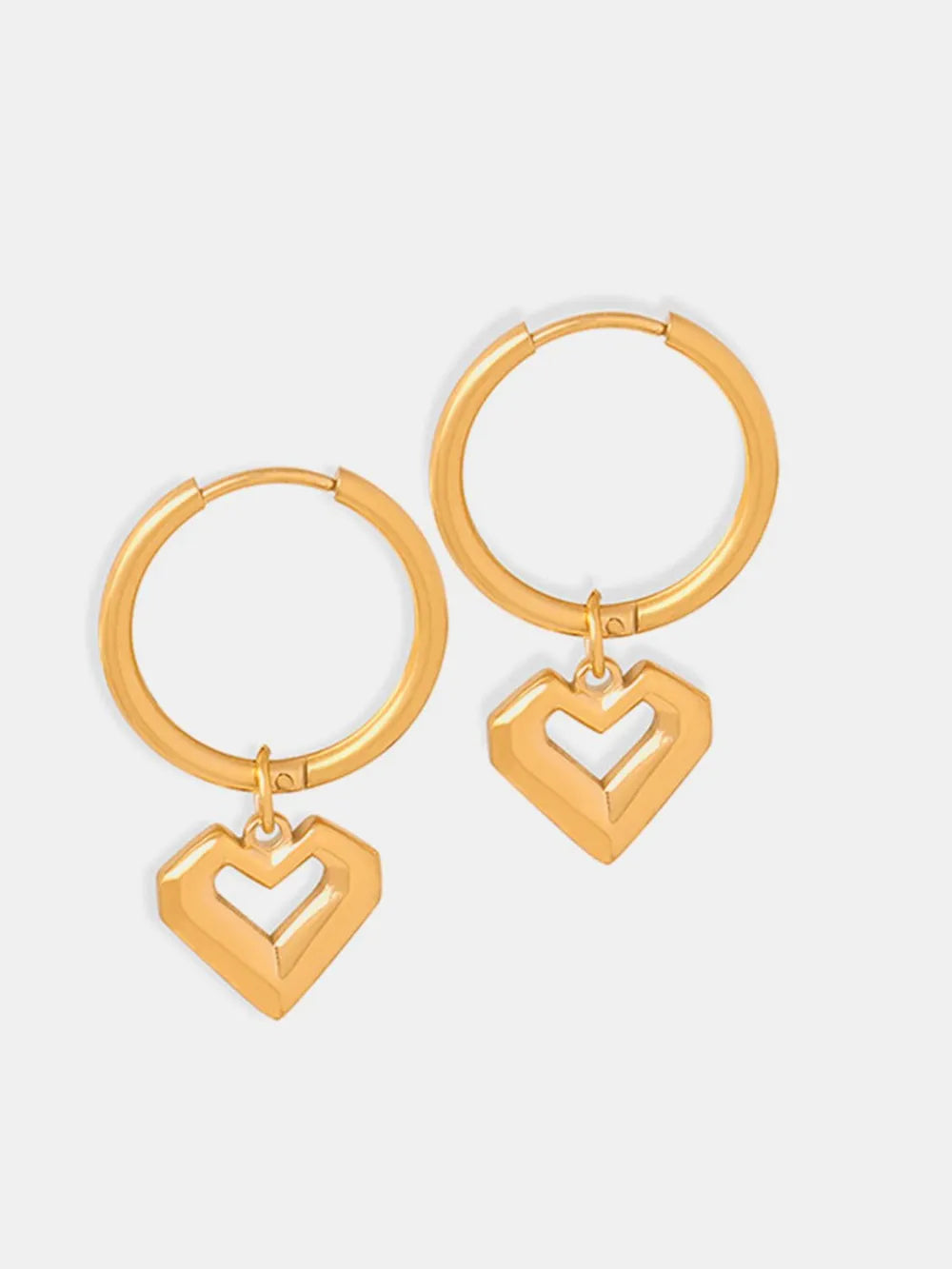 Heart Shape Lapis Lazuli Dangle Earrings - Korvel