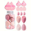 14-Piece Makeup Sponge Set in Purple, Pink, and Black