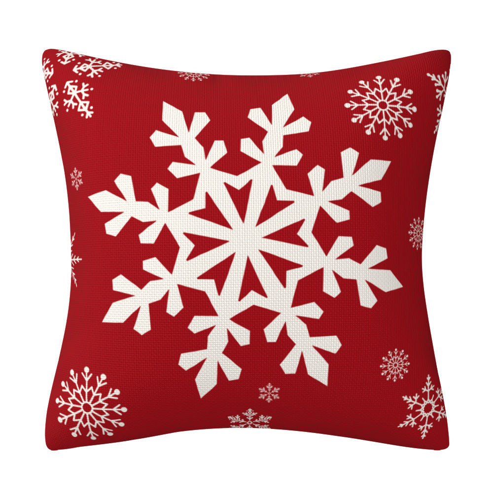 Red Christmas Snowflake Pillow Cover for Holiday Decor