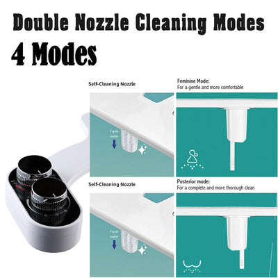 Smart Body Cleaner Unplugged Hot And Cold Water Simple Installation Hip Washing Double Nozzle Toilet Cover Plate - Korvel
