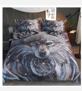 3D digital printing wolf warrior quilt cover three piece bedding home textile - Korvel