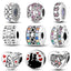 Copper plated S925 silver FOREVER colorful heart clip beads string DIY bracelet necklace - Korvel