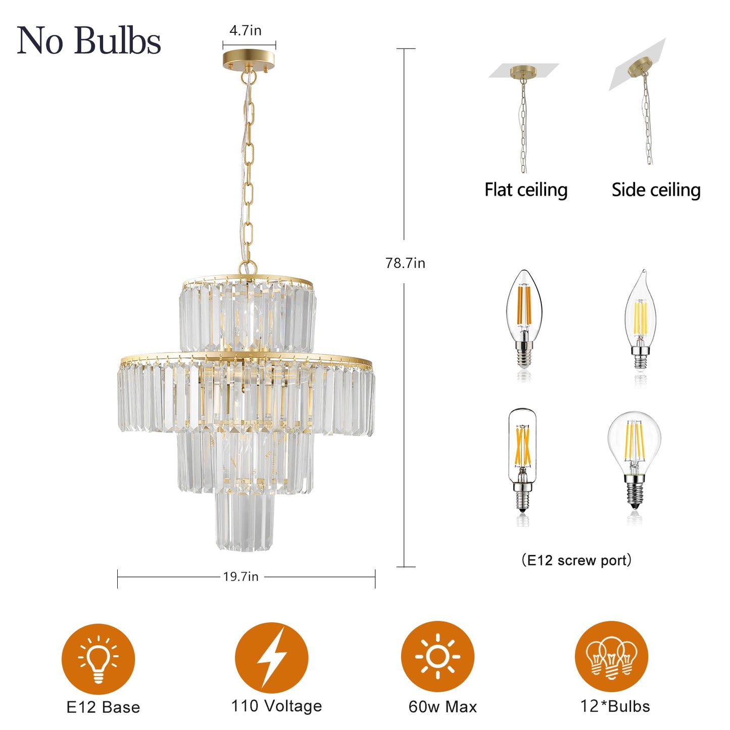 Luxury Crystal Chandelier Modern Chandeliers Lights Fixture Hanging Pendant Light Fixture Dia 19.7 Inch - Korvel