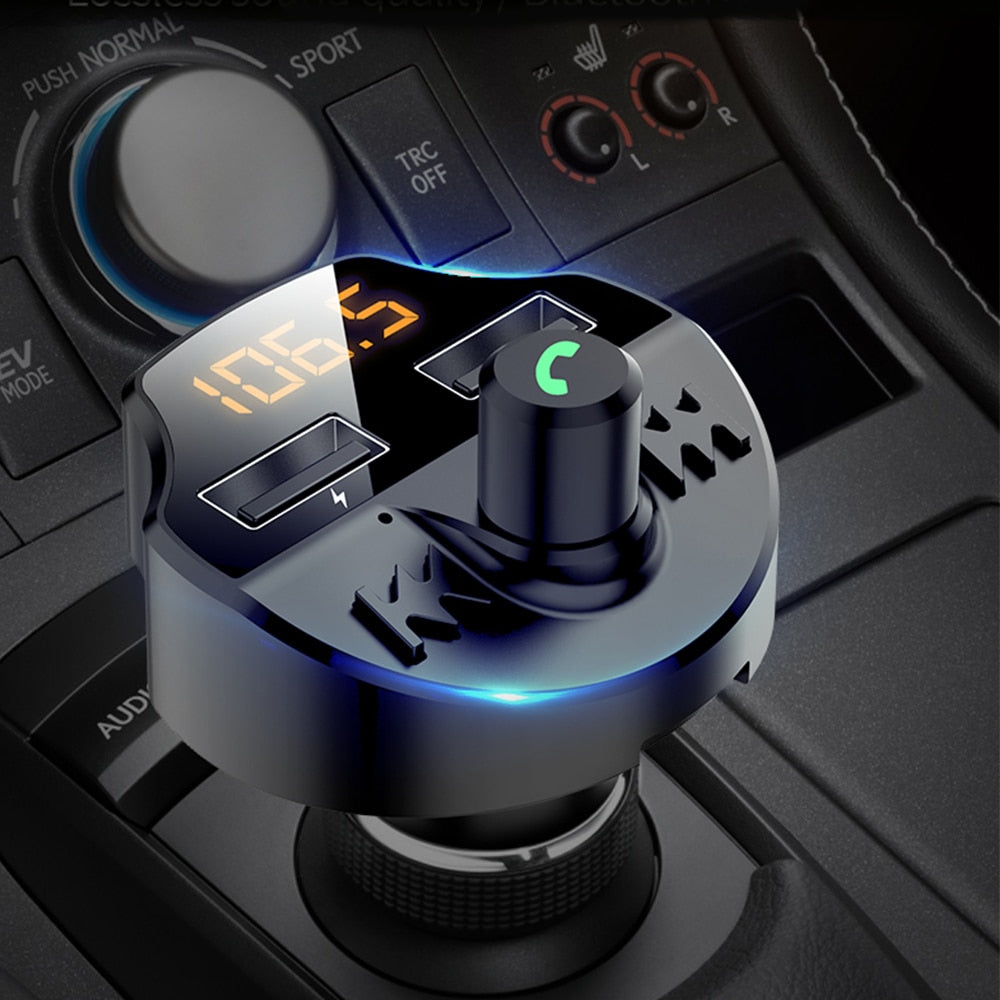 Transmetteur FM Bluetooth 5.0 pour voiture avec ports USB doubles