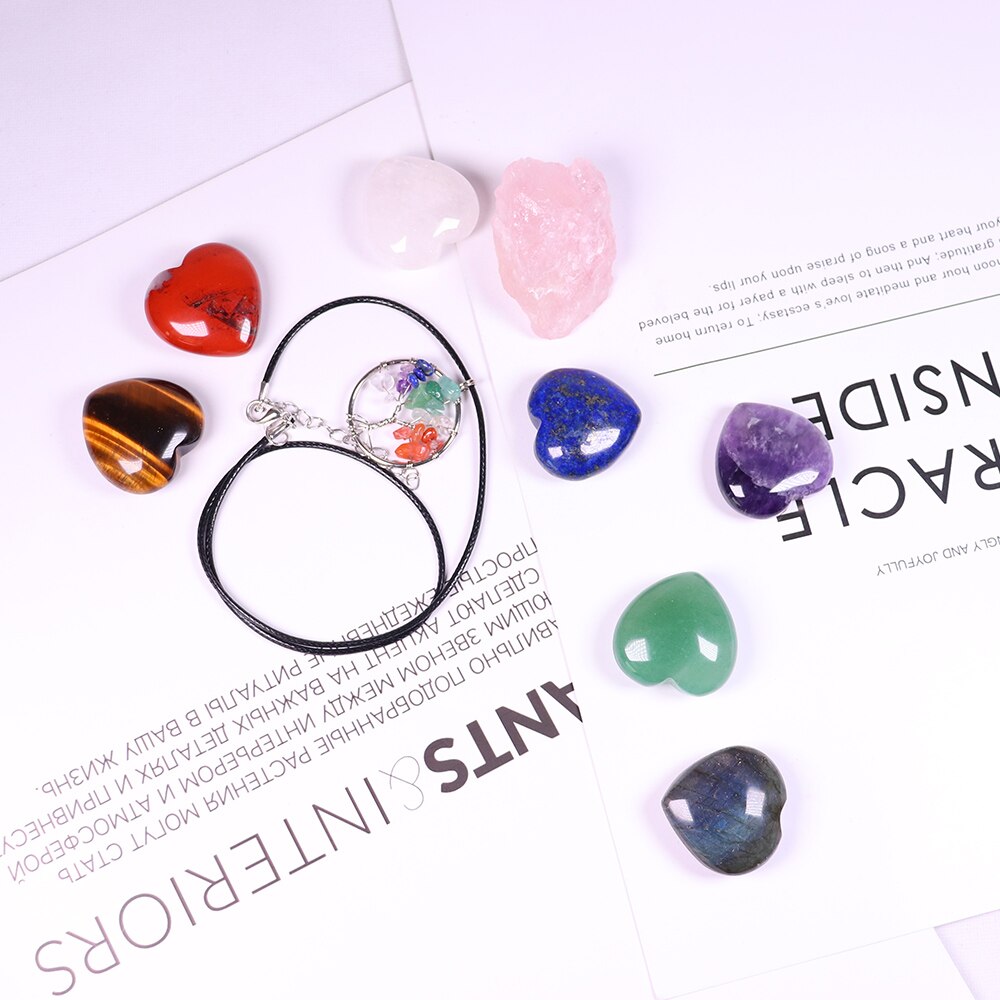 Natural crystal quartz Seven Chakra Crystal Love gemstone Healing stone mineral specimen box Collection - Korvel